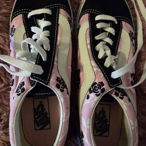 Vintage Vans Pink Floral Sneakers 8.5